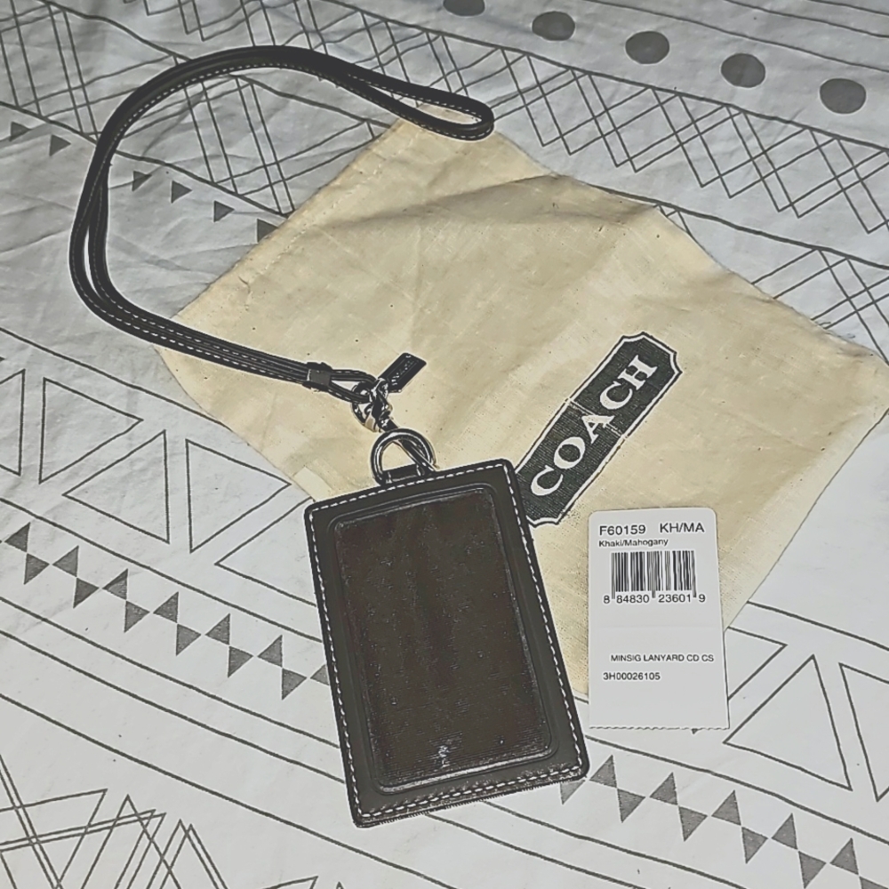 Coach ID holder with strap